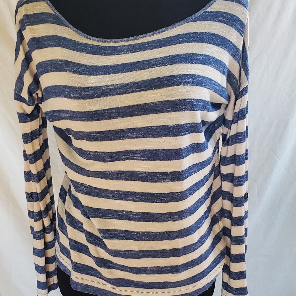 Hi-Line, XS Striped ShirtRoll up sleeves